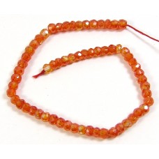 1 Strand Micro Faceted Fiery Orange Zircon 4mm Beads
