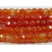 1 Strand Micro Faceted Fiery Orange Zircon 4mm Beads