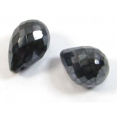 1 Irradiated Faceted Black Spinel Briolette