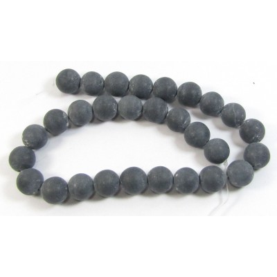 Strand Matte Black Stone 14mm Beads