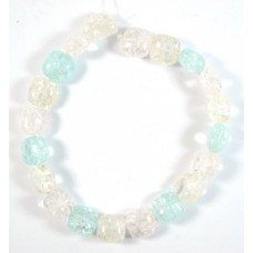 1 Strand Pink Blue Crackle Quartz Puffed Square Beads 