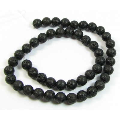 1 Strand Volcanic Lava 6mm Round Beads