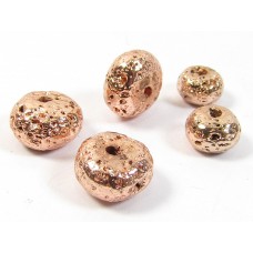 20 Rose Gold Plated Volcanic Lava 6mm Rondelle beads
