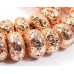 20 Rose Gold Plated Volcanic Lava 8mm Rondelle beads