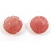 Pair Strawberry Quartz Flower Beads