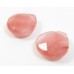 Pair Strawberry Quartz Facetted Briolette Beads