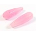 Pair Rose Dyed Quartz Facetted Drop Beads