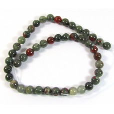 1 Strand 8mm Heliotrope Bloodstone Beads