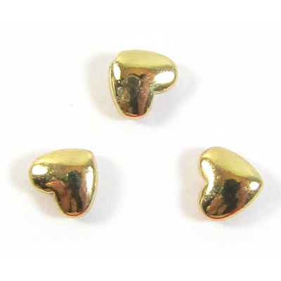 10 Gold Plated Hematite 6mm Puffed Heart Beads