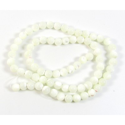 1 Strand  Mother Of Pearl 6mm Round Beads