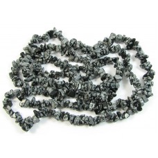 1 Strand Snowflake Obsidian Chip Beads
