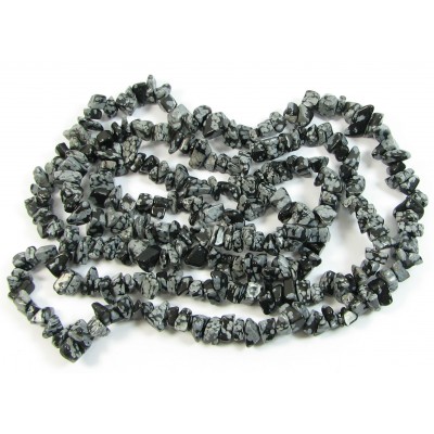 1 Strand Snowflake Obsidian Chip Beads