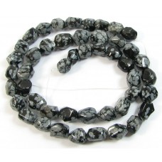 1 Strand Snowflake Obsidian Nugget Beads