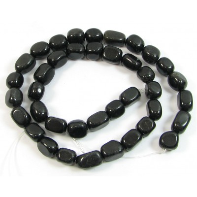 1 Strand Black Obsidian Nugget Beads