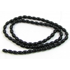 1 Strand Black Obsidian Rice Beads
