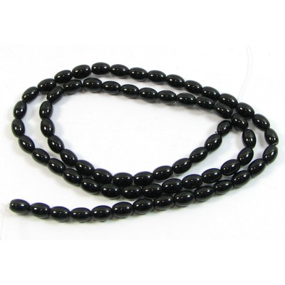 1 Strand Black Obsidian Rice Beads