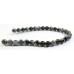 1 Short Strand Snowflake Obsidian 6mm Round Beads