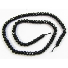 1 Strand Black Onyx 6mm Faceted Rondelle Beads