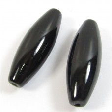2 Black Onyx Oval Beads