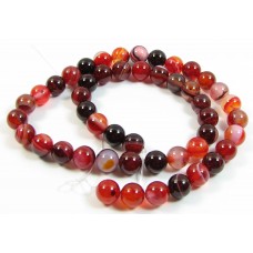 1 Strand Red Sardonyx 6mm Round Beads