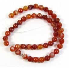 1 Strand Red Sardonyx 8mm Round Beads