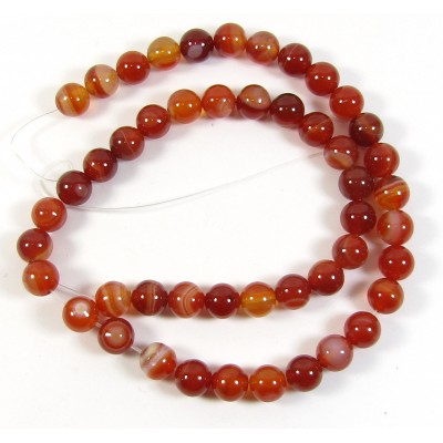 1 Strand Red Sardonyx 8mm Round Beads