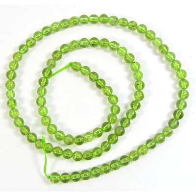 1 Strand Peridot Round 4mm Beads