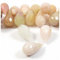 10 Pink Peruvian Opal Faceted Briolettes