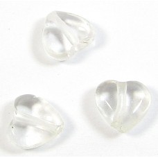 10 6mm Rock Crystal Heart Beads
