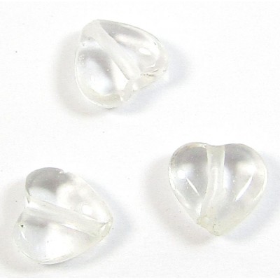 10 6mm Rock Crystal Heart Beads