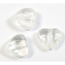 10 8mm Rock Crystal Heart Beads