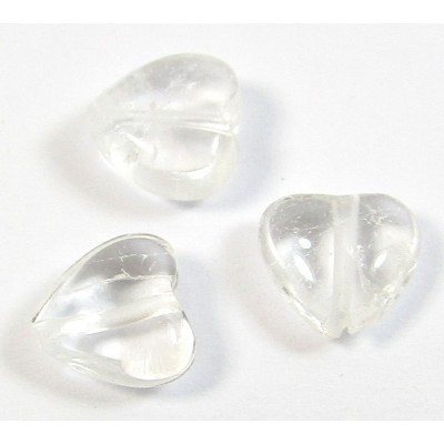 10 8mm Rock Crystal Heart Beads