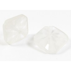 1 Rock Crystal Part-Frosted Kite Bead