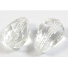 2 Rock Crystal Faceted Drops