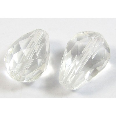 2 Rock Crystal Faceted Drops