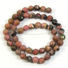 1 Strand Rhodonite 8mm Faceted Beads