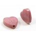 Pair Rhodonite 11mm Heart Beads