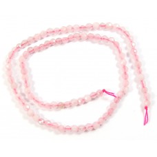 1 Strand Rose Quartz 4mm Faceted Round Beads