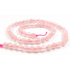 1 Strand Rose Quartz 6mm Faceted Round Beads