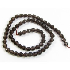 1 Strand Smoky Quartz Faceted 6mm Round Beads