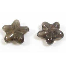 2 Smoky Quartz Star Beads 