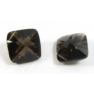1 Smoky Quartz AA Quality Faceted Cushion Cut Drop