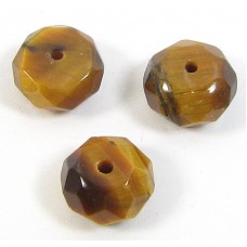 10 Tigers Eye Faceted Rondelle Beads