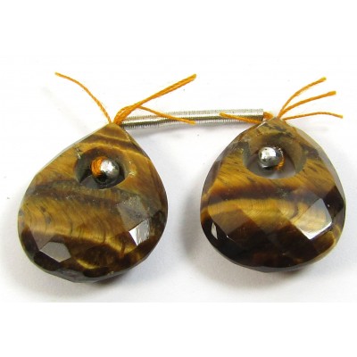 2 Tigers Eye Fancy Cut Drops