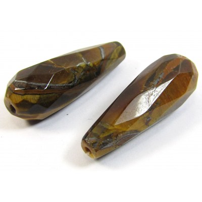 2 Tigers Eye Faceted Drops