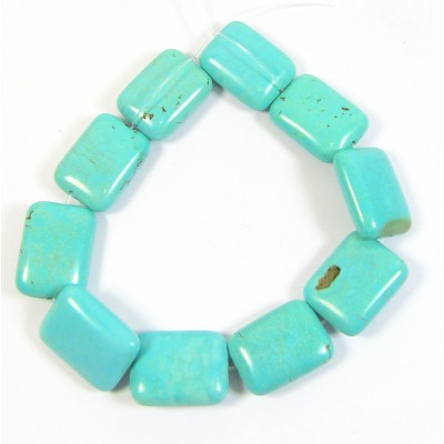 1 Short Strand Stabilised Turquoise Soft Oblong Beads