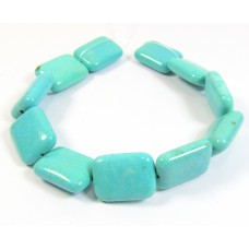 1 Short Strand Stabilised Turquoise Soft Oblong Beads