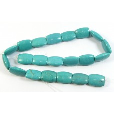1 Strand Stabilised Turquoise Puffed Semi-Oblong Beads