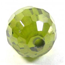 1 Zircon 6mm Round Bead - Olivine