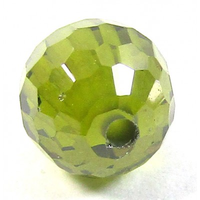 1 Zircon 6mm Round Bead - Olivine